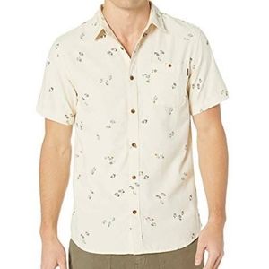 O'Neill Boys Shirt Short Sleeve Beige Floral Print Size M